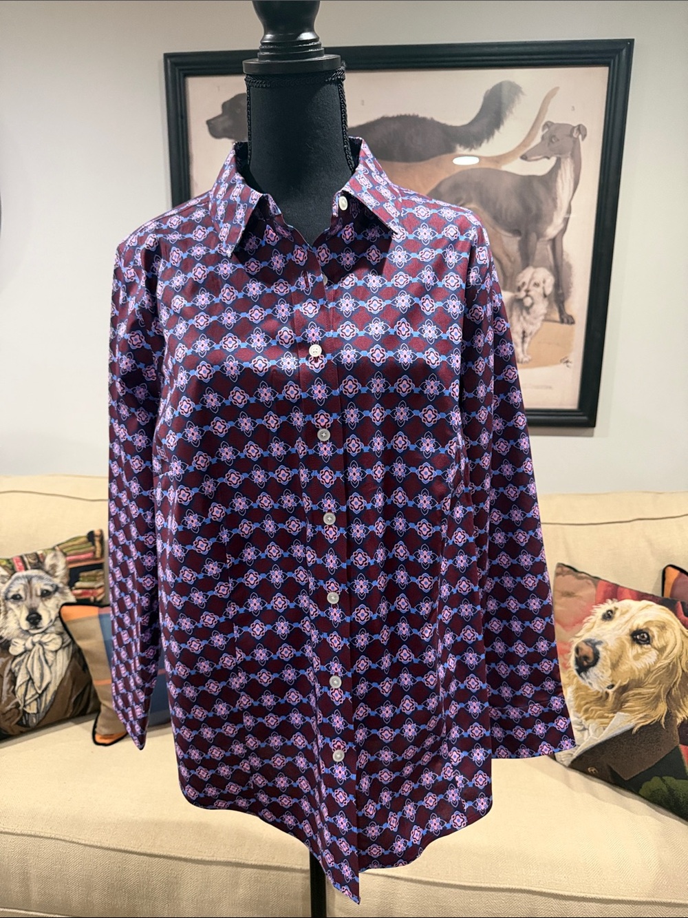 No Non iron women’s perfect shirt paisley fouled nwt Size 14 W